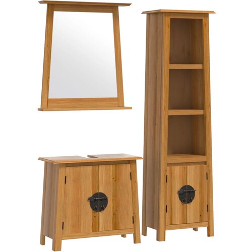 Maison Chic Kopalniški sestavi - Kopalniška garnitura 3-delna trdna borovina, (21787228) Cene