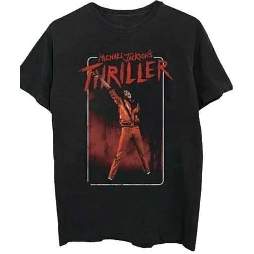 Michael Jackson Majica Thriller White Red Suit Unisex Black 2XL