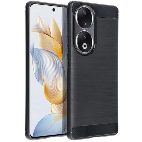  Gumijasti / gel etui Carbon za Honor 90 - črni Cene