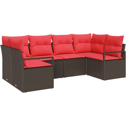  Set sofe s jastukom 6 pcs Smeđa Poli Ratan Slike