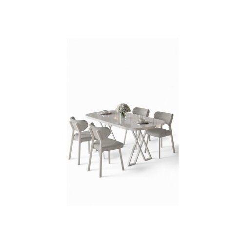 Hanah home trpezarijski set, 5 dijelova, siva Cijene