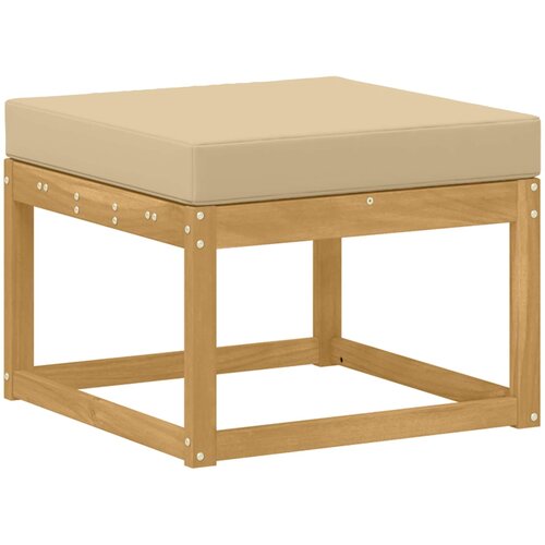  Set vanjskih sofa 7 pcs Bijela i bež Čvrsto drvo akacije Slike