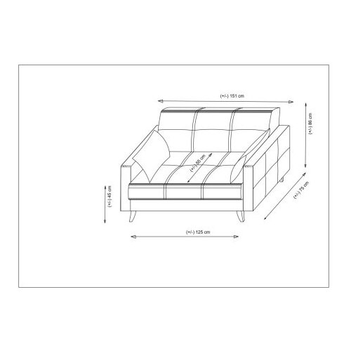 Atelier Del Sofa Dvosed na razvlačenje Polya, 151x86x75 cm, Svijetlosivi Slike