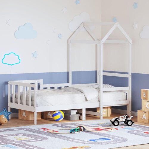  Dnevni krevet s krovom bez madraca bijeli 80x200cm masivno drvo Cijene