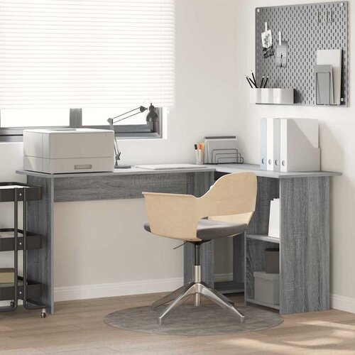  Stol s policom Siva Sonoma 142 x 102 x 73 cm Konstruirano drvo Cijene
