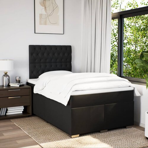  Krevet box spring s madracem crni 120 x 190 cm od tkanine Slike