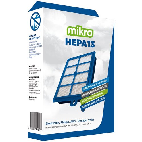 MIKRO hepa filter IZ-FHE2 (odgovara za: electrolux filter za usisavače EFH12W hepa H12) Cene