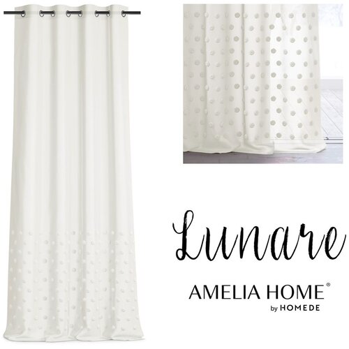  Curtain LUNARE color creamy embroidered theme boho eyelets veil 140x250 ameliahome Slike