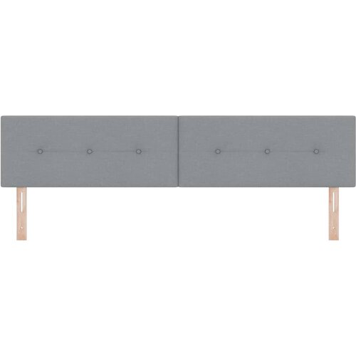  LED glava kreveta s LED trakama Svijetlo siva 200 cm tkanina Slike