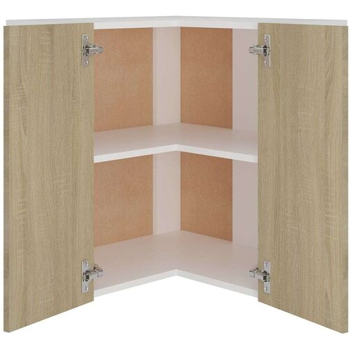 VidaXL Viseča kotna omarica sonoma hrast 57x57x60 cm iverna plo&amp;scaron;ča, (20620681) Slike