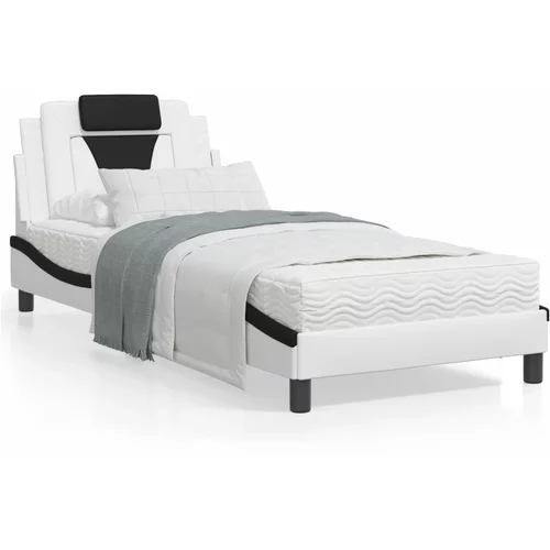  Okvir kreveta s LED svjetlima bijelo-crni 80x200cm umjetna koža