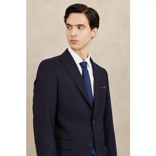 ALTINYILDIZ CLASSICS Men's Navy Blue Slim Fit Slim Fit Dovetail Collar Dobby Suit.