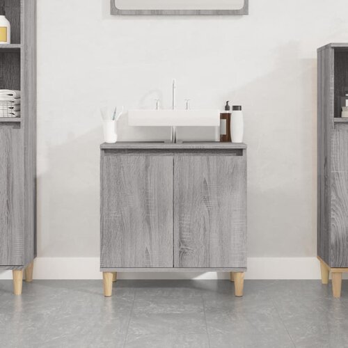 vidaXL Omarica za umivalnik siva sonoma 58x33x60 cm inženirski les Cene