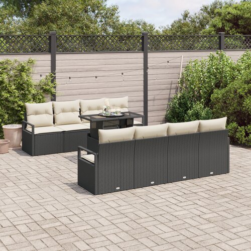 vidaXL 9-dijelni set vrtnih sofa s jastucima crni poli ratan Cijene