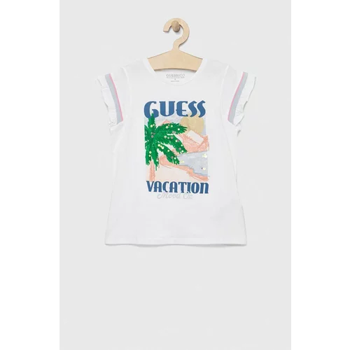 Guess Dječja pamučna majica kratkih rukava boja: bijela
