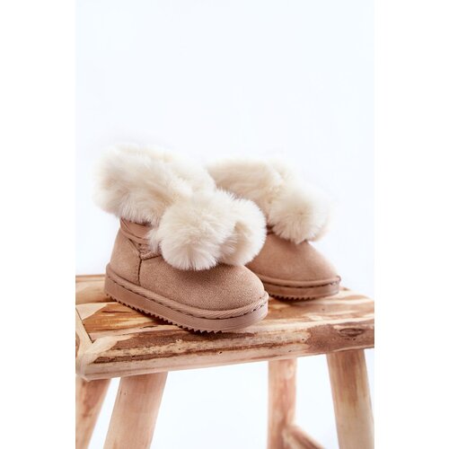 Kesi Children's youth warm snow boots Light beige Roofy Cene