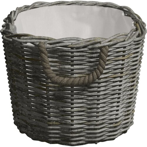  Ko&amp;scaron;ara za drva za ogrjev s ručkama 59 x 42 x 28 cm siva od vrbe Slike