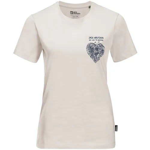 Jack Wolfskin Tehnička sportska majica 'DISCOVER HEART' bež / mornarsko plava