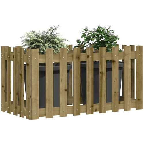 vidaXL Vrtna visoka greda z ograjico 100x50x70 cm impreg. borovina Cene