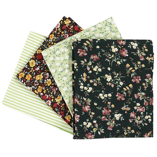  Tkanina za patchwork - zelena - 4 kom - 45 x 55 cm (pamučna tkanina) Cijene