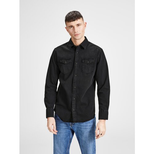 Jack & Jones Muška teksas košulja 12138115, Crna Slike