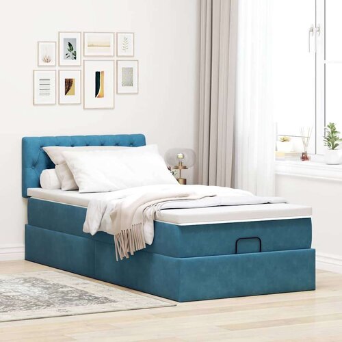 VidaXL okvir kreveta s madraca tamnoplavi 80x200cm bar&amp;scaron;unasti Slike