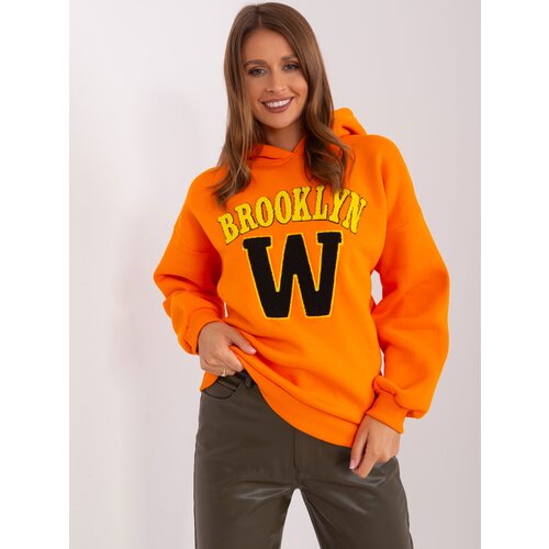 Fashion Hunters Orange hoodie with patch Slike