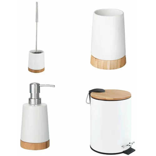 Wenko Bijeli keramički set pribora za kupaonicu Bamboo –