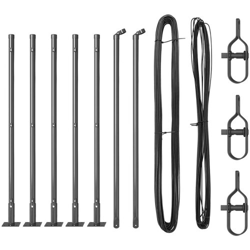  Stupovi Ograde s Baznim Plocama 7 kom &amp;Oslash;32mm 90cm Galvanizirani Čelik Slike