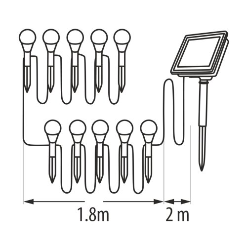  LED RGB solarna svetiljka 10xLED/1,2V 300 mAh IP44 crna Slike