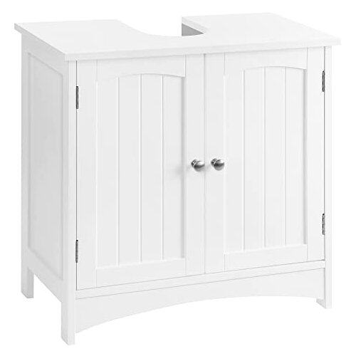 Songmics Omarica pod umivalnik Kopalniška talna omarica z 2-vratno nastavljivo polico 60 x 30 x 60 cm Bela BBC01WT, (21313517) Cene