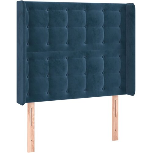 VidaXL Vzglavje z u&amp;scaron;esi temno modro 93x16x118/128 cm žamet, (20933265) Slike