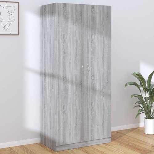 The Living Store Garderobna omara siva sonoma 90x52x200 cm konstruiran les - Garderobna Omara, (21434368) Cene