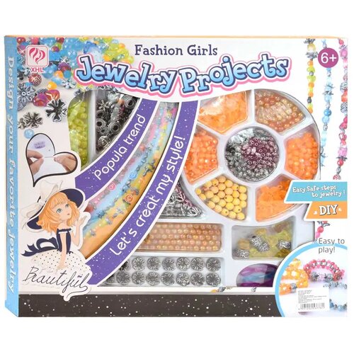 Magic Toys jewelry projects: diy velik set biserov z oranžnimi barvami z 200+ biseri outlet Cene
