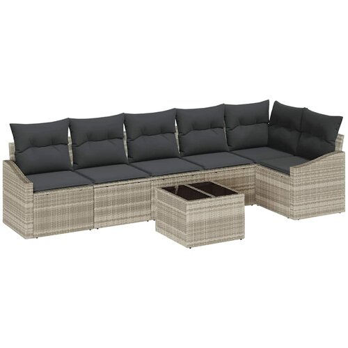  Set sofe s jastukom 7 pcs Svjetlosiva poliratan Slike
