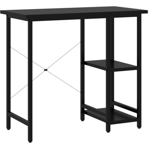 Maison Chic Računalni&amp;scaron;ka miza - pisarni&amp;scaron;ka miza črna 80x40x72 cm MDF in kovina, (21785485) Slike