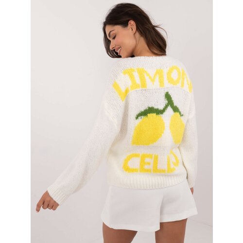 Italy Moda Sweater-MI-SW-2108.92-ecru Slike