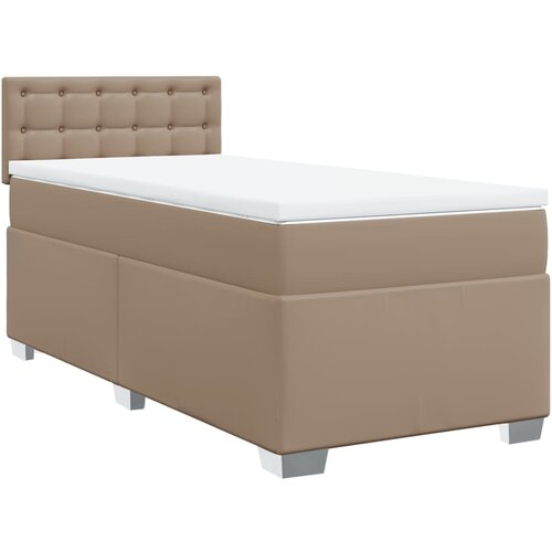vidaXL Box spring postelja z vzmetnico kapučino 90x190 cm umetno usnje, (21321194) Cene