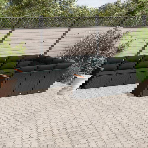 vidaXL 10-dijelni set vrtnih sofa s jastucima crni od poliratana Cijene