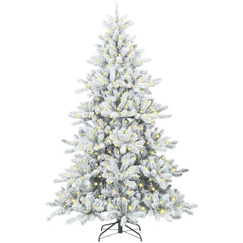 VidaXL Umjetno božićno drvce s nogom s 300 LED dioda Bijelo 180 cm PVC Slike