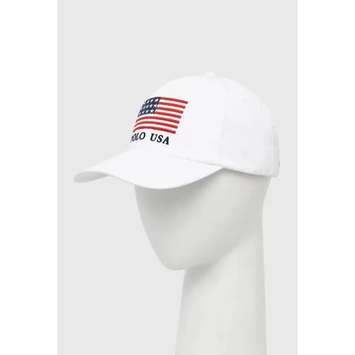 Polo Ralph Lauren Pamučna kapa sa šiltom boja: bijela, s aplikacijom