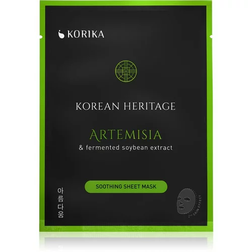 KORIKA Korean Heritage Artemisia & Fermented Soybean Extract Soothing Sheet Mask umirujuća sheet maska Artemisia & fermented soybean extract sheet mas