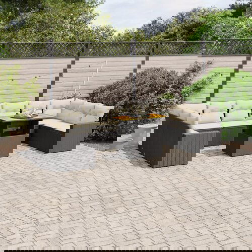vidaXL 11-dijelni set vrtnih sofa od poliratana s jastucima crni Cijene