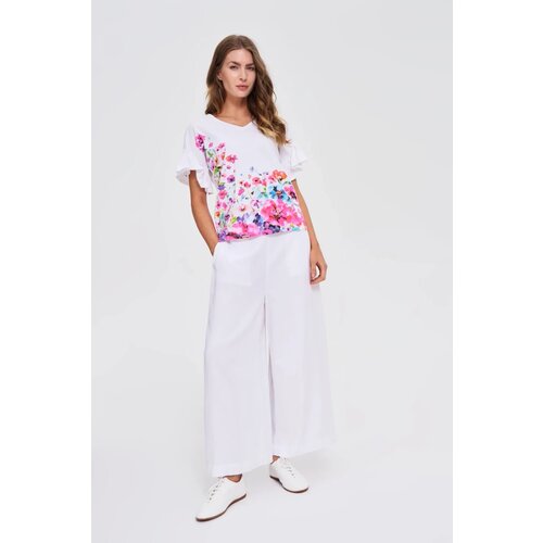 Marisse White Floral Print Blouse Slike