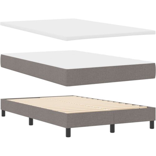 Okvir kreveta s madracem Taupe 120x200 cm Tkanina Slike