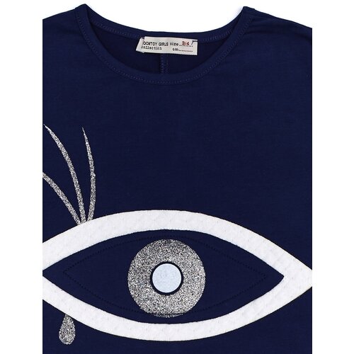 Fashion Hunters Girls&amp;#039; sweatshirt with dark blue application Slike