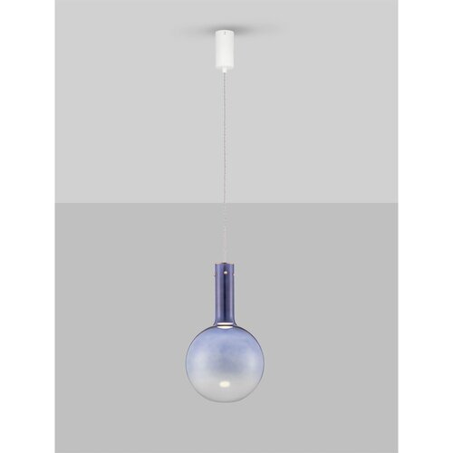Nova Luce Modra steklena LED zatemnitvena viseča svetilka &amp;oslash; 25 cm Nostos &amp;ndash; Slike