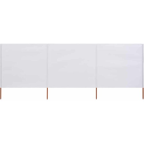  Vjetrobran s 3 panela od tkanine 400 x 160 cm pješčano bijeli Cene