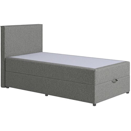 MID.YOU POSTELJA Z VZMETNICO 100 cm x 200 cm , tekstil, leseni material siva Slike