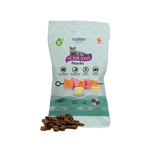 Mediterranean Natural Serrano Snacks poslastice za mačke OMEGA3+DHA - losos 50g Cene